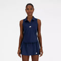 Polera Sin Mangas Tenis Mujer New Balance Collared Tournament Tank Azul