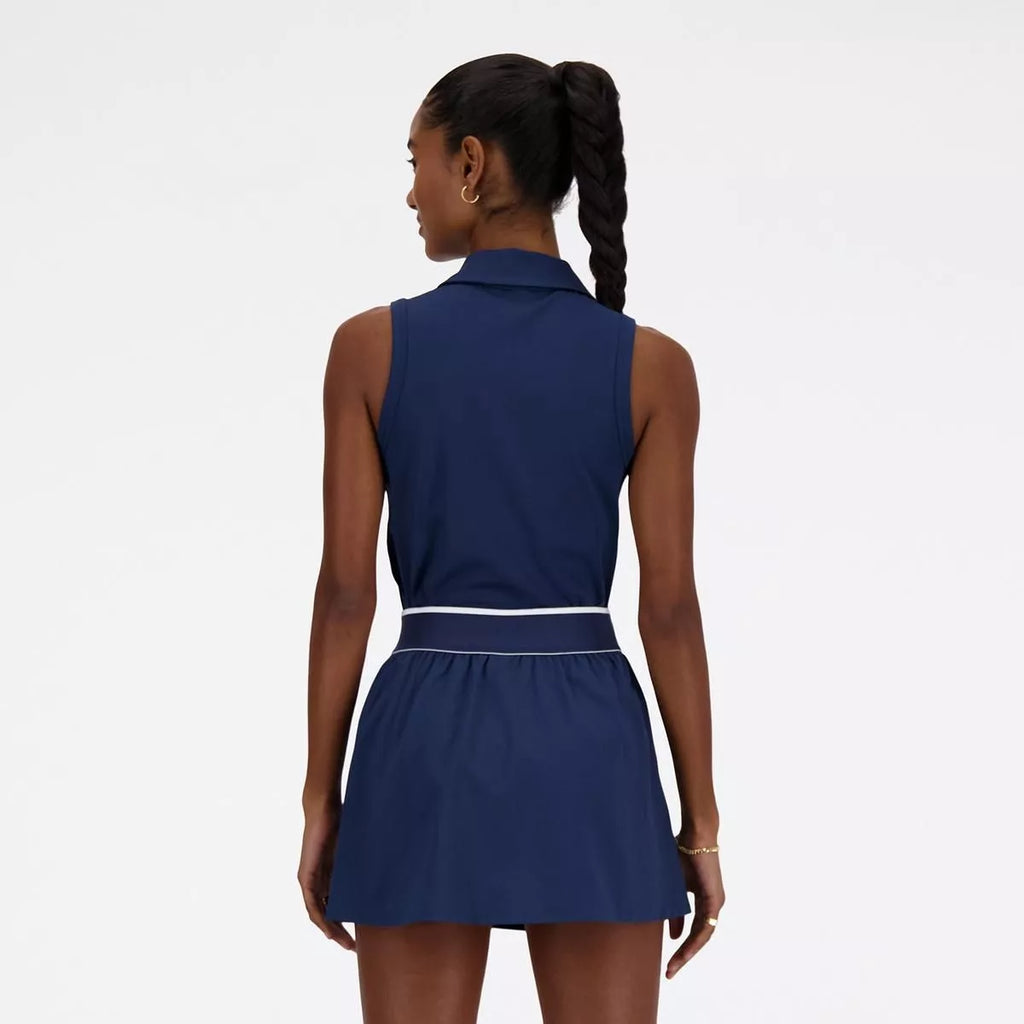 Polera Sin Mangas Tenis Mujer New Balance Collared Tournament Tank Azul