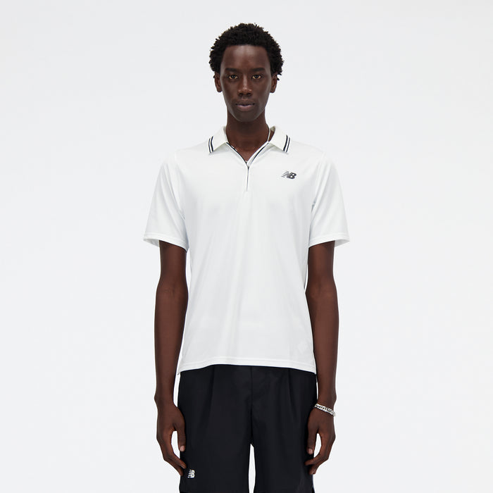 Polera Tenis Hombre New Balance Tournament Polo Blanca