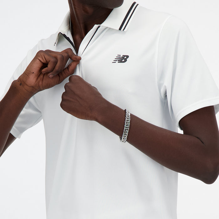 Polera Tenis Hombre New Balance Tournament Polo Blanca